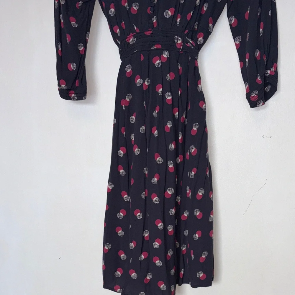 Boden Gray Dress with Pink and Gray Dots - Picture 4 of 8